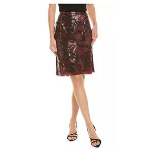 Nannette Nanette Lepore Women's Sequin Mini Skirt Maroon Size S & M NWT